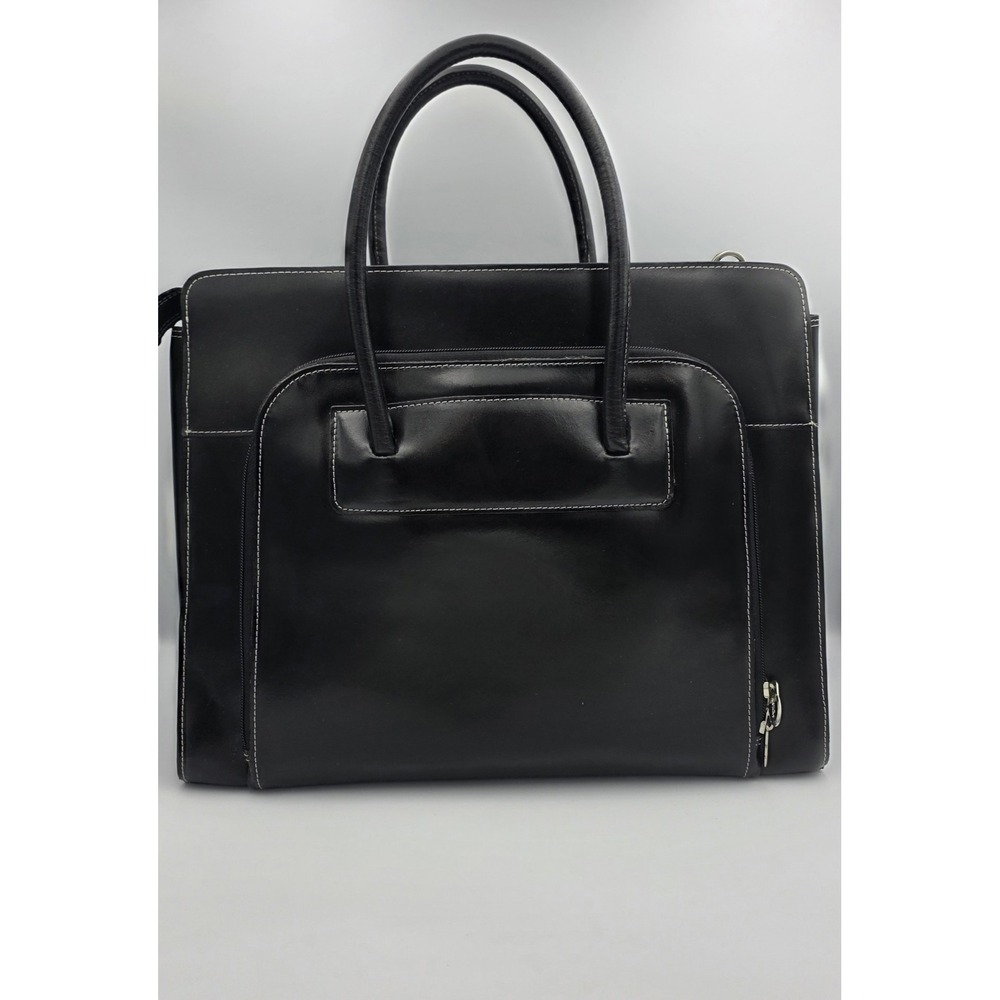 McKlein W Series Lake Forest Womens Italian Leather Laptop Briefcase Black 94335